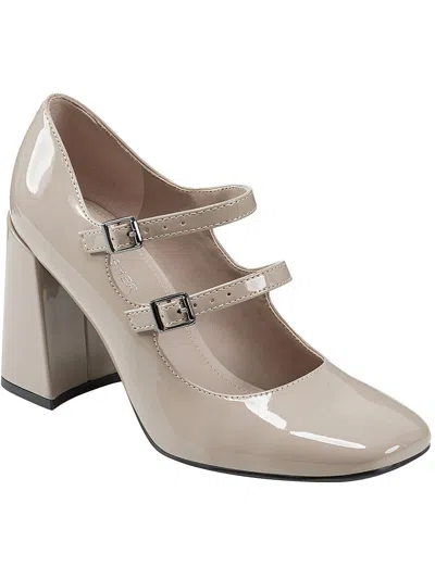 Marc Fisher Women's Charin Square Toe Block Heel Dress Pumps In Light Natural Patent