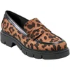Marc Fisher Cube 2 Womens Animal Print Faux Suede Loafers In Brown