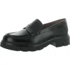Marc Fisher Cube Womens Faux Leather Block Heel Loafers In Black