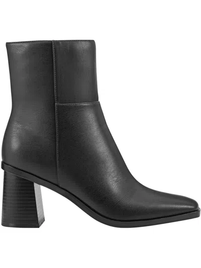Marc Fisher Dairey 2 Womens Faux Leather Square Toe Booties In Black