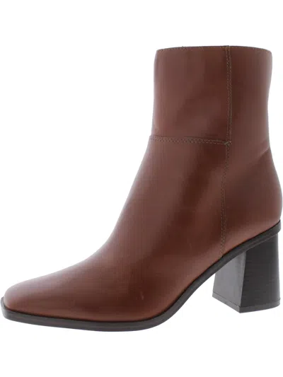 Marc Fisher Women's Dairey Square Toe Block Heel Dress Booties In Dark Natural Leather