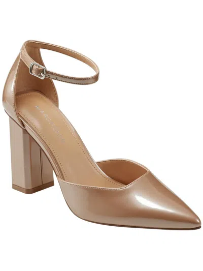 Marc Fisher Demeter Womens Patent Ankle Strap Pumps In Beige