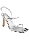 Marc Fisher Droid Womens Faux Leather Square Toe Heels In Silver