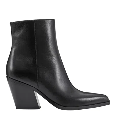 Marc Fisher Fabina Bootie In Black Leather