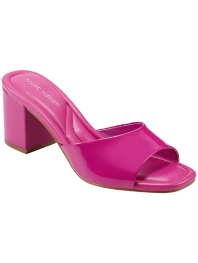 Marc Fisher Fynn Womens Patent Peep-toe Block Heel In Pink