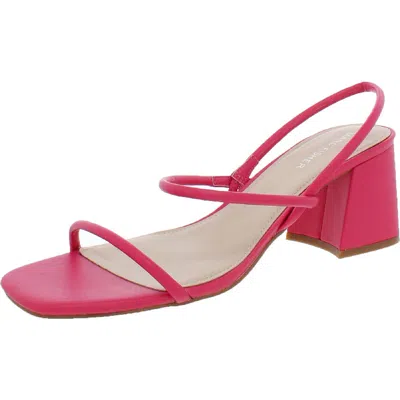 Marc Fisher Galvin Womens Faux Leather Slingback Block Heel In Pink