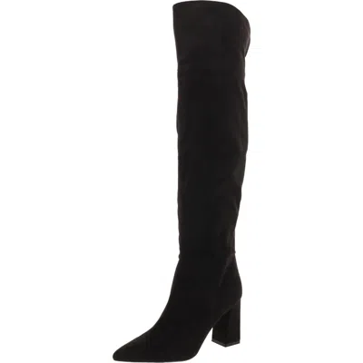 Marc Fisher Garwin Womens Pull On Zipper Over-the-knee Boots In Black