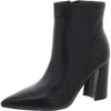 Marc Fisher Gaylen Womens Block Heel Faux Leather Ankle Boots In Black