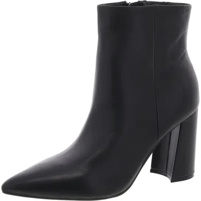 Marc Fisher Gaylen Womens Block Heel Faux Leather Ankle Boots In Black