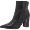 Marc Fisher Gaylen Womens Block Heel Leather Ankle Boots In Black