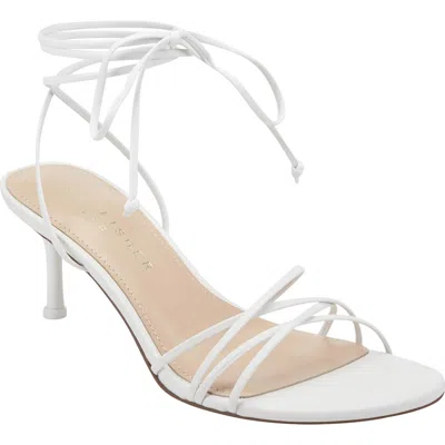 Marc Fisher Gineva Ankle Wrap Kitten Heel Sandal In White