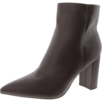 Marc Fisher Glorena Womens Leather Pointed Toe Booties In Brown