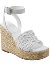 MARC FISHER GODINA WOMENS FAUX LEATHER ANKLE STRAP WEDGE SANDALS