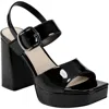 Marc Fisher Graduate Womens Comfort Insole Faux Leather Platform Sandals In Black