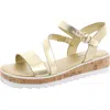 Marc Fisher Grandie Treaded Flatform Wedge Sandals In Gold