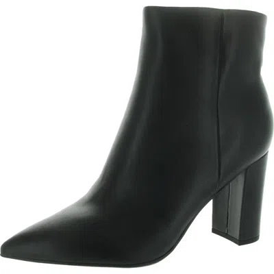 Marc Fisher Granita Womens Zipper Faux Leather Ankle Boots In Black