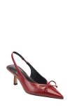 Marc Fisher Gretel Slingback Pointed Toe Bow Pump In Burgundy