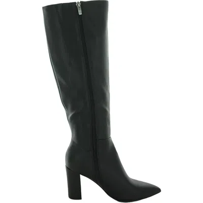Marc Fisher Groovey Boots Women's Us 7.5 Black Faux Leather Pointed Toe Zpo3445