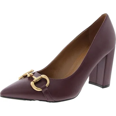Marc Fisher Gruff Womens Faux Leather Pointed Toe Pumps In Pink