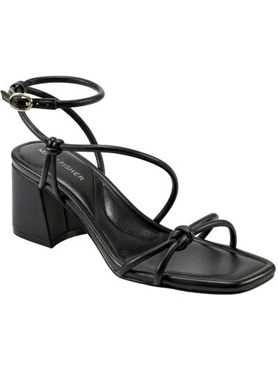 Marc Fisher Gurion Womens Faux Leather Knot Slingback Sandals In Black