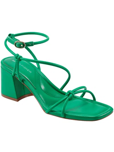 Marc Fisher Gurion Womens Faux Leather Knot Slingback Sandals In Green