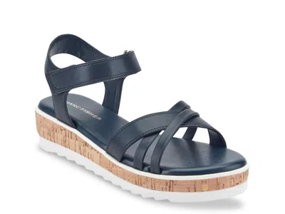 Marc Fisher Gyllie Wedge Sandal In Blue