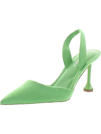 Marc Fisher Hadya 2 Womens Faux Leather Pointed Toe Slingback Heels In Multi