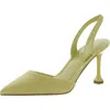 Marc Fisher Hadya 2 Womens Faux Leather Pointed Toe Slingback Heels In Green