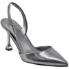 Marc Fisher Hadya Womens Patent Slingback Pumps In Silver