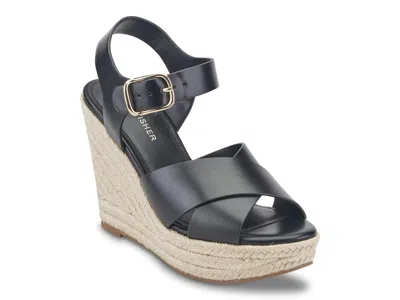 Marc Fisher Harve Espadrille Wedge Sandal In Black