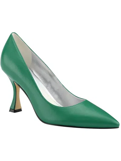 Marc Fisher Heidea Womens Leather Pointed Toe Pumps In Green