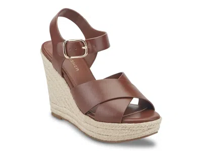 Marc Fisher Herve Espadrille Wedge Sandal In Brown