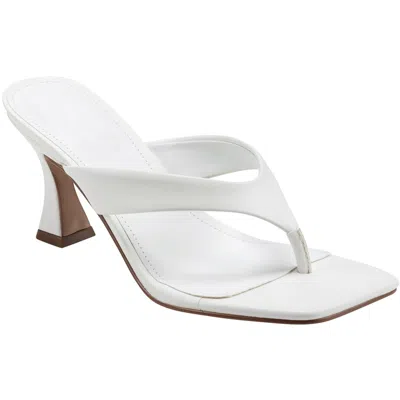 Marc Fisher Hunt Womens Faux Leather Slip-on Thong Sandals In White