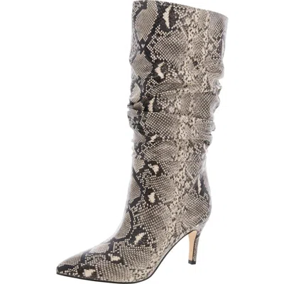 Marc Fisher Idaley 2 Womens Faux Leather Solid Mid-calf Boots In Black,beige Snake Multi