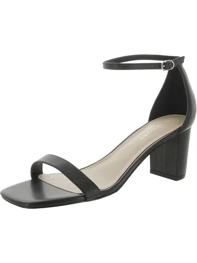 Marc Fisher Jaron Womens Leather Ankle Strap Heels In Black
