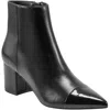 Marc Fisher Jelanie Womens Two Tone Leather Ankle Boots In Black
