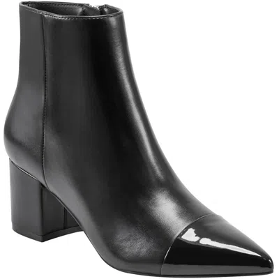Marc Fisher Jelanie Womens Two Tone Leather Ankle Boots In Black Multi