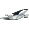 Marc Fisher Kerrey Womens Patent Pointed Toe Slingbacks In Silver