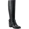 Marc Fisher Laile Womens Leather Zipper Knee-high Boots In Black