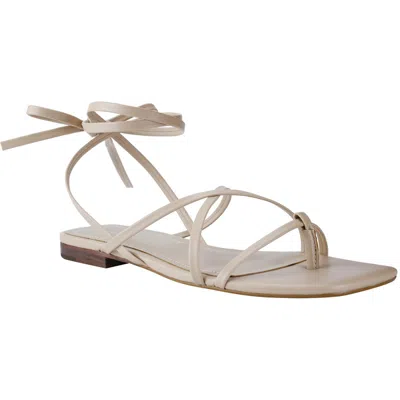 Marc Fisher Latent Womens Leg Ties Square Toe Thong Sandals In Brown