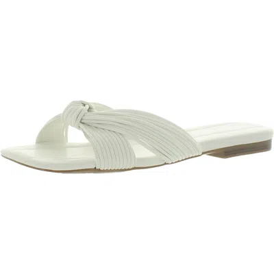 Marc Fisher Laury Womens Knot-front Strappy Slide Sandals In White