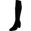 Marc Fisher Lella Womens Faux Suede Wide Calf Knee-high Boots In Black