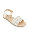 Marc Fisher Little And Big Girls Hazel Woven Open Toe Sandals In White
