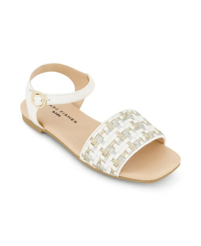 Marc Fisher Kids' Little And Big Girls Hazel Woven Open Toe Sandals In White