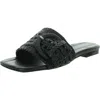 Marc Fisher Women's Loree Square Toe Slip-on Flat Sandals In Black