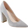 Marc Fisher Ltd Women's Abilene Block Heel Pointy Toe Dress Pumps In Light Gray 050