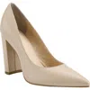 Marc Fisher Ltd Abilene Leather Block-heel Pumps In Light Natural Leather