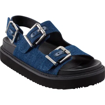 Marc Fisher Ltd Agenda Sandal In Dark Blue Denim