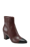Marc Fisher Ltd Aleea Cap Toe Bootie In Dark Red