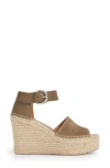 Marc Fisher Ltd Alida Espadrille Platform Wedge In Green Suede